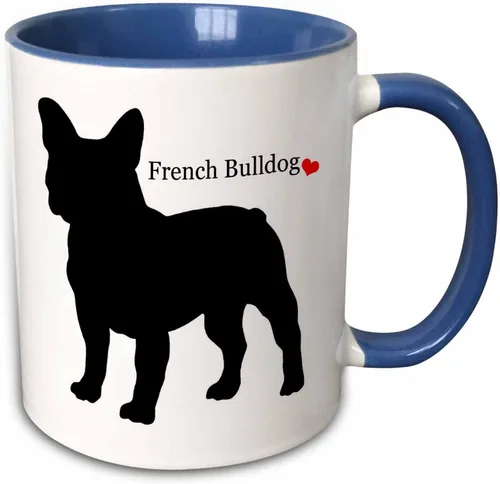 Miniatura 8 de 3dRose French Bulldog - Taza de dos tonos, 11 onzas, color negro