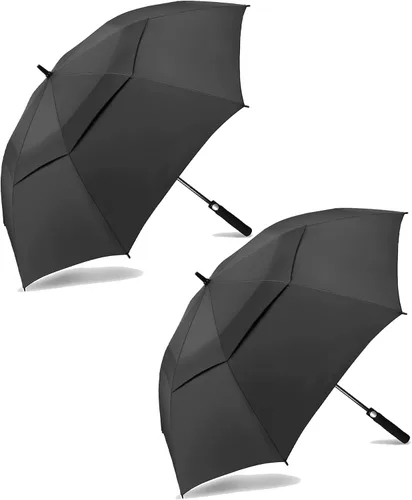 MRTLLOA Paraguas para golf extragrande con apertura automática de 54, 62, 68 o 72 pulgadas, toldo doble ventilado, resistente al viento e