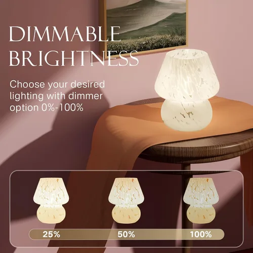Miniatura 3 de Dawnwake Lámpara de mesa con forma de hongo para dormitorio, pequeña lámpara de noche de escritorio para sala de estar, decoración de hongos, lindas
