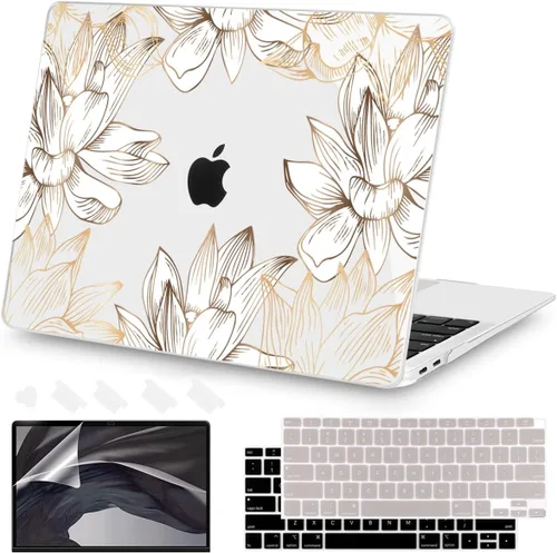 Miniatura 27 de Teryeefi Funda compatible con MacBook Air de 13 pulgadas M1 2021 2020 2019 2018 versión A2337 A2179 A1932 con Touch ID, carcasa rígida de plástico