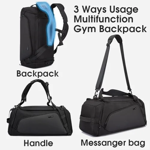 Miniatura 6 de BANGE Mochila deportiva de gimnasio para hombre y mujer Negro L Mochila