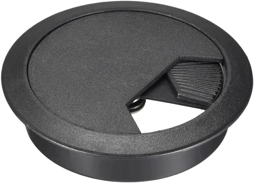 uxcell Cubierta para agujero para cable, 2-3/8 pulgadas de plástico para escritorio, ojales para oficina, PC, organizador de cables, 20 unidades,