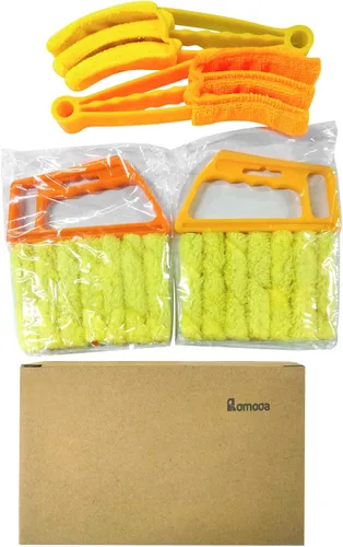 Miniatura 6 de 4 piezas de limpiador veneciano para ventanas, herramienta limpiadora de 7 dedos para persianas y obturadores, cepillo de mano para persianas