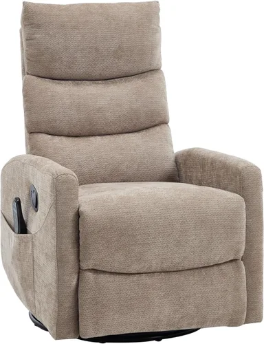 Miniatura 18 de PELUMY Sillón reclinable y mecedora giratoria de 360° con calor y masaje vibratorio, silla balancín para adultos, sillón reclinable compacto
