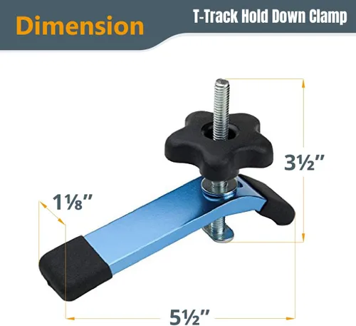 Miniatura 5 de POWERTEC 71863 Juego de Abrazaderas de Soporte para Vía T, 5-1/2" de largo x 1-1/8" de ancho y 3-5/8" de largo x 3/4" de ancho, 2 de cada una, 4 PK