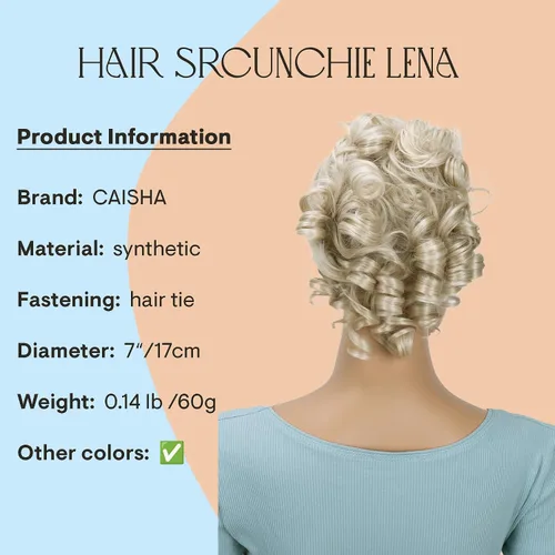 Miniatura 2 de CAISHA - Postizo Jumbo de Cabello Elástico para Recogidos Voluminosos y Rizos Desaliñados, Color Rubio Claro, G5L rubio claro #22T613 G5L