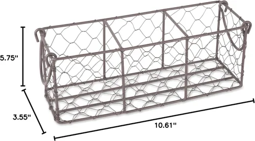 Miniatura 9 de DII Colección Chicken Wire Farmhouse Vintage, Caddy con jarrones, bronce rústico