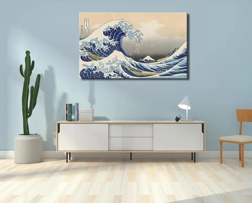 Miniatura 4 de dgbtcart The Great Wave Off Kanagawa de Hokusai - Lienzo decorativo para pared, arte clásico japonés, pintura para sala de estar, paisaje marino