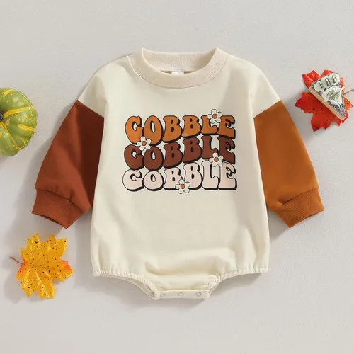 Miniatura 14 de FYBITBO Traje de Acción de Gracias para bebé, niña y niño, sudadera de pavo sin botones, mameluco de manga larga, linda ropa de otoño