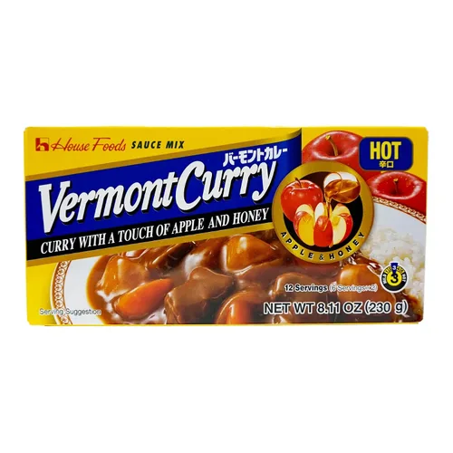 House Foods, Curry Vermont con un toque de manzana y miel (Hot), 8.1 oz