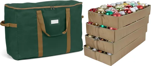 Miniatura 32 de Covermates Keepsakes Bolsa de almacenamiento ajustable para adornos, poliéster resistente, separadores acolchados y bandejas FlexGrid, organizador
