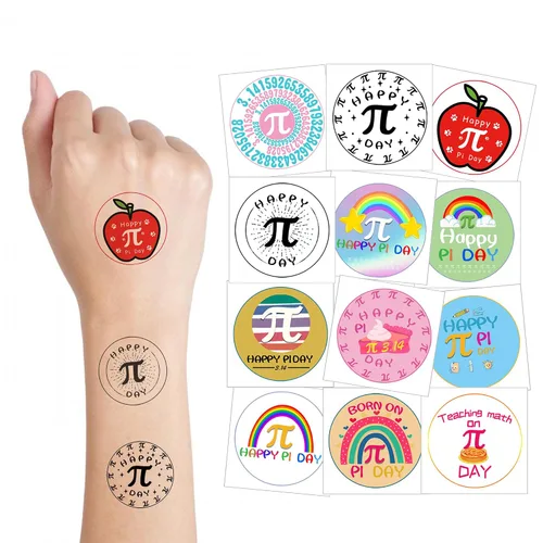 Pi Tattoo Pi Day Tattoos Pi Symbol Tatuajes Temporales Matemáticas Pegatinas Happy Pi Day Party Favores Aula Regalos Decoraciones para Hombres