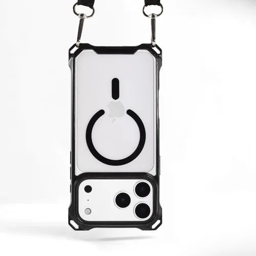 Miniatura 40 de Funda Magnética Cruzada para iPhone 17 Pro, Naranja, Marco Suave Magnético Transparente PC Trasero A Prueba de Golpes Funda Protectora para Teléfono