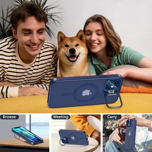 Miniatura 5 de Fin2feel Funda Magnética para iPhone 12/iPhone 12 Pro con Protector de Pantalla, Compatible con MagSafe, Funda de Teléfono con Soporte Stash