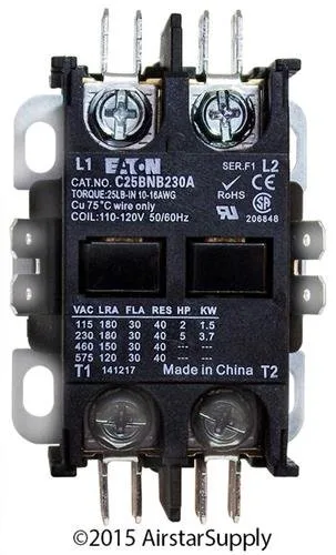 Miniatura 3 de Contactor C25BNB230A, 2 polos, 30 amperios, voltaje de bobina de 120 VCA