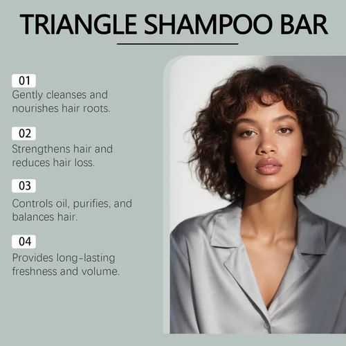 Miniatura 4 de Barra de champú triangular nutritiva a base de hierbas para cabello dañado – Crecimiento del cabello, reparación, control de aceite, limpieza