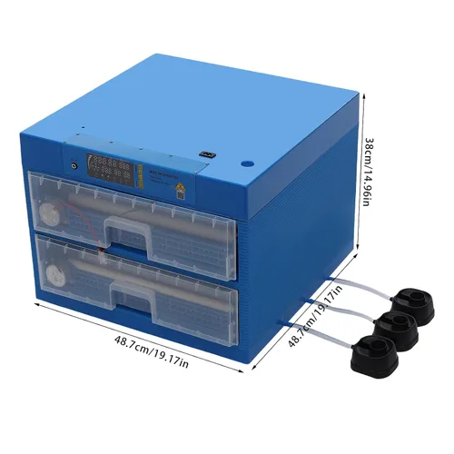 Miniatura 6 de Incubadora de 128 huevos con giro automático de huevos y control de humedad, incubadoras de uso general de 2 capas para incubar huevos con giro