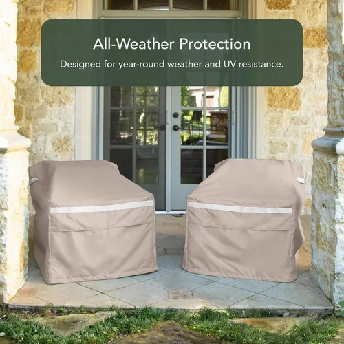 Miniatura 3 de Covermates Prestige - Funda para silla de exterior, 900D resistente al agua, protección para muebles de patio con dobladillo con cordón, correas