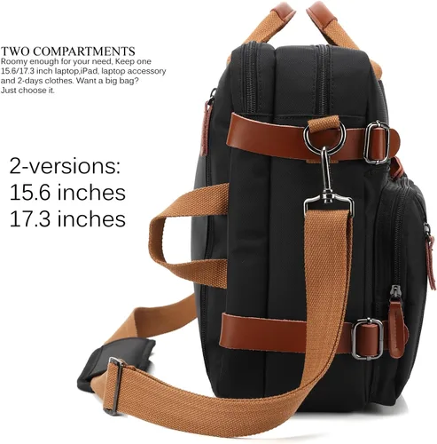 Miniatura 3 de CoolBELL Mochila convertible tipo mensajero, bolsa de hombro, funda para laptop, bolso de mano, maletín de negocios, mochila de viaje