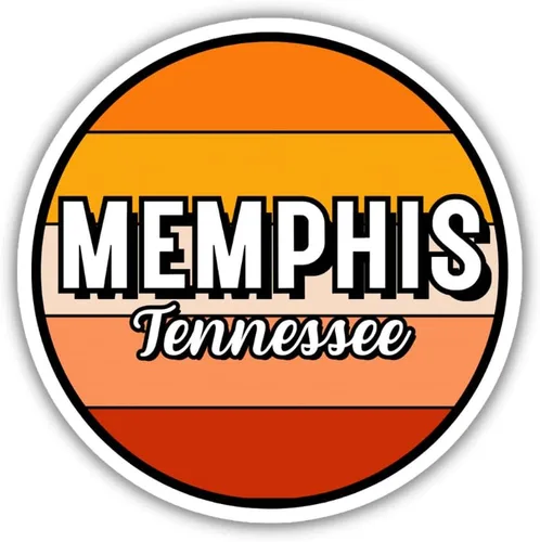 Memphis - Adhesivo de viaje de Tennessee, 2.5 pulgadas, varios colores, planificador de botellas de agua de vinilo para laptop, diario de Lugares