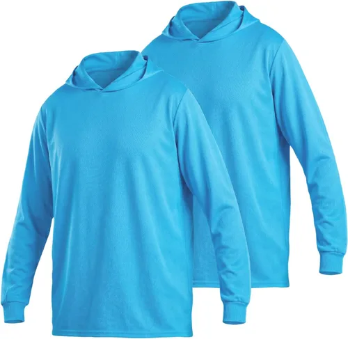 Miniatura 12 de HYCOPROT Hi Vis - Camisas de seguridad con capucha de alta visibilidad, manga larga, camisetas de trabajo de construcción, camisetas con capucha