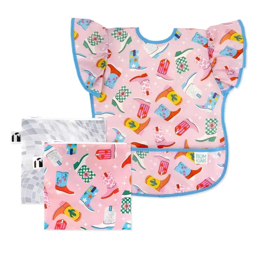 Miniatura 10 de Bumkins impermeable Manga babero, 6-24 meses, Cacti Verde cactus