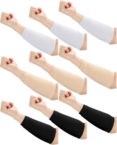 Janmercy 9 pares de protectores de brazo para piel fina y moretones protectores de brazos para ancianos para trabajo de jardinero