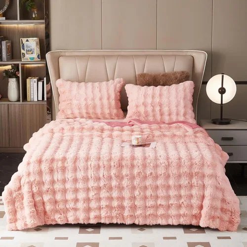 Miniatura 13 de GKXLH Manta suave y esponjosa, manta mullida para sofá, manta de felpa de piel sintética de conejo, mantas bonitas y acogedoras para mujeres, mantas
