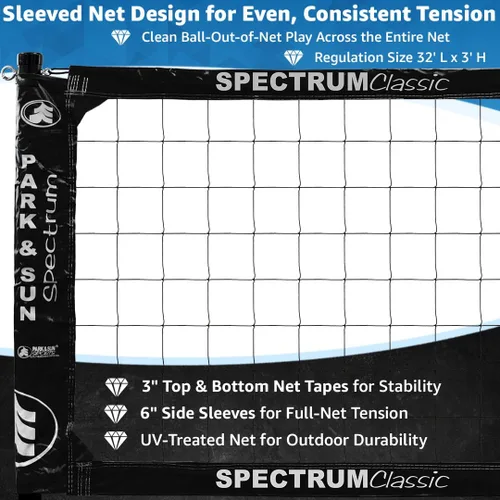 Miniatura 2 de Park & Sun Sports Spectrum Classic: Sistema de red de voleibol profesional ajustable para exteriores