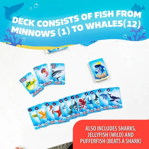 Miniatura 6 de Continuum Games Kingfin Chomped or Be Chomped - Juego de cartas para niños, adolescentes y adultos, de 3 a 6 jugadores, a partir de 6 años