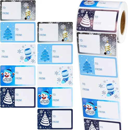 Miniatura 23 de Outus 500 Piezas Etiquetas de Navidad Autoadhesivas Etiquetas de Regalo para Regalos de Navidad Etiquetas de Nombre de Navidad Pegatinas para Papel