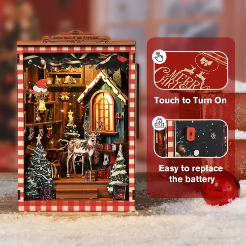 Miniatura 5 de KERNOWO Kit de Rincón de Libros, Rompecabezas de Madera 3D DIY para Adultos, Adolescentes y Principiantes, Kit de Casa Pequeña en Miniatura