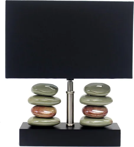 Miniatura 7 de Elegant Designs LT1147-BLK Zen Garden - Lámpara de mesa apilada, color negro