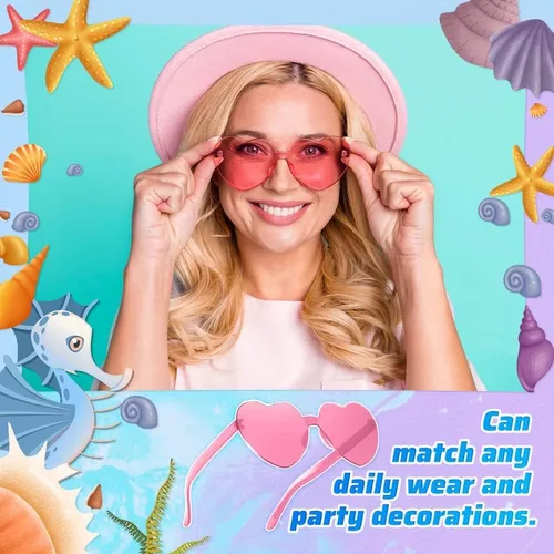 Miniatura 4 de RTBOFY Heart Sunglasses for Fashion Party Queen Style,Rimless Heart Shaped Sunglasses for Women Party Favor
