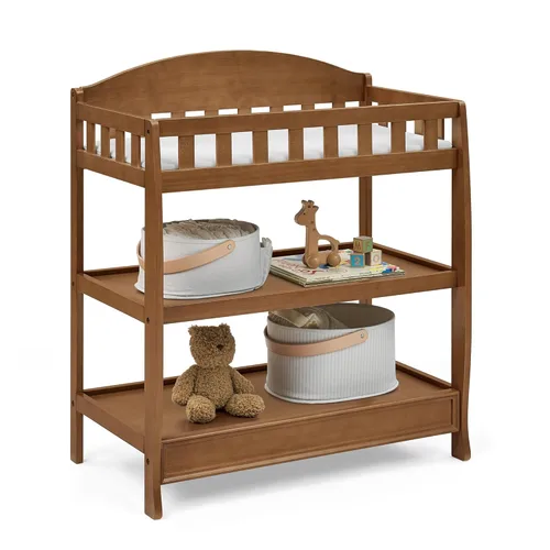 Delta Children Cambiador infantil con almohadilla, castaño