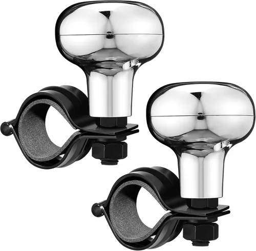 Miniatura 7 de Tallew 2 piezas de perilla giratoria para volante, perillas suicidas para volante, rotación de 360 grados, accesorios de tractor para automóviles