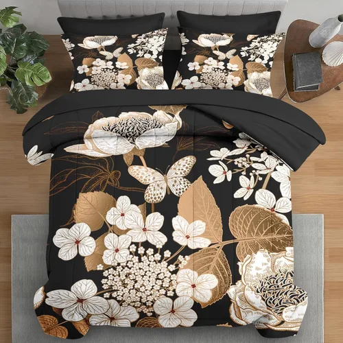 Miniatura 20 de Pamnest Juego de edredón tamaño individual, ropa de cama retro de 5 piezas para niños y adultos, juego de sábanas con estética hippie para niños