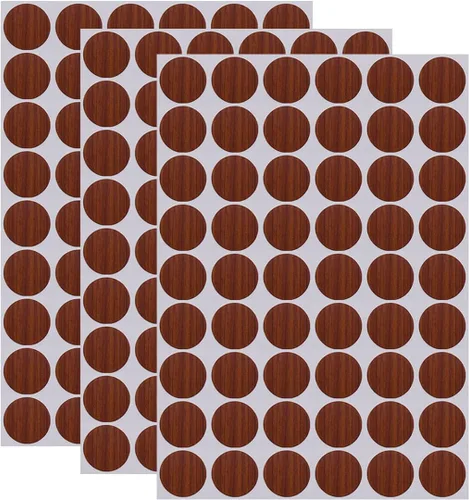 Miniatura 15 de 162 calcomanías autoadhesivas de PVC para agujeros de tornillo, 3 hojas de plástico, cubierta texturizada a prueba de polvo e impermeable, 0.827 in
