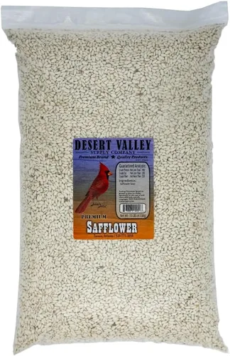 Miniatura 5 de Desert Valley - Semillas de cártamo, totalmente naturales, sin OMG, alimento para aves silvestres prémium para cardenales, arrendajos, palomas y más