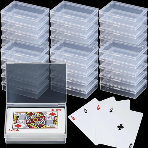 Vicenpal Caja de Cartas de Juego de Plástico Transparente Estuche para Mazo de Cartas Soporte con Cierre a Presión Organizador de Almacenamiento