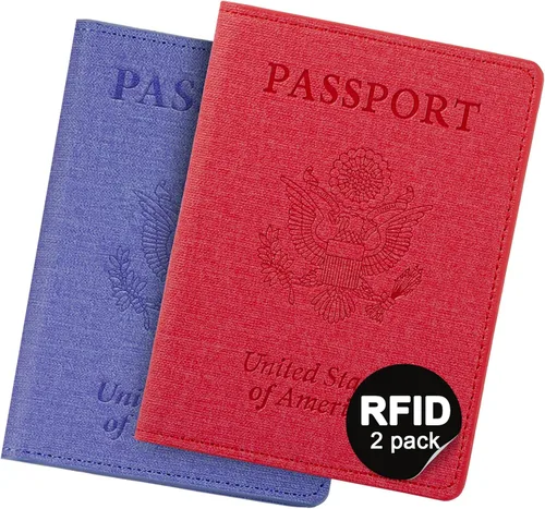 Miniatura 11 de Funda para pasaporte de vacunación, Azul 2PK