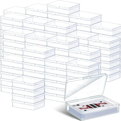 Miniatura 7 de Vicenpal Caja de Cartas de Juego de Plástico Transparente Estuche para Mazo de Cartas Soporte con Cierre a Presión Organizador de Almacenamiento