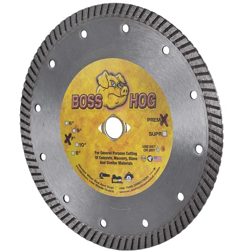 Delta Diamond Boss Hog - Hoja de diamante Turbo de 7 pulgadas para mampostería, ladrillo, bloque, adoquines, hormigón, piedra, corte húmedo y seco,