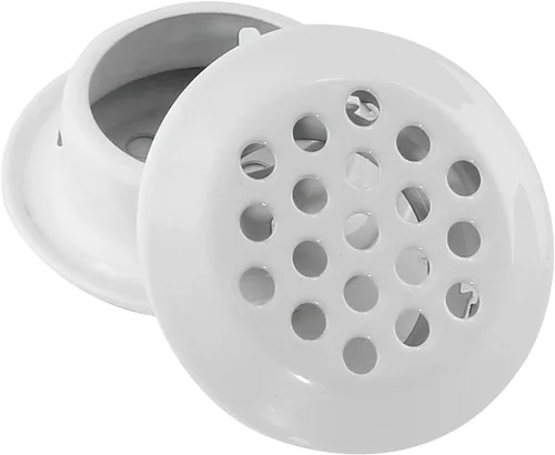 Miniatura 5 de 20 rejillas de ventilación circulares de 1 pulgada (0.984 in), rejilla de ventilación redonda de acero inoxidable para cocina, baño, gabinete, Blanco