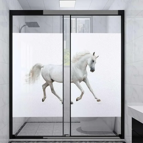 Miniatura 17 de Película de privacidad para ventana color crema azul, calcomanías para ventanas manchadas, adhesivo estático para ventana, adhesivo decorativo