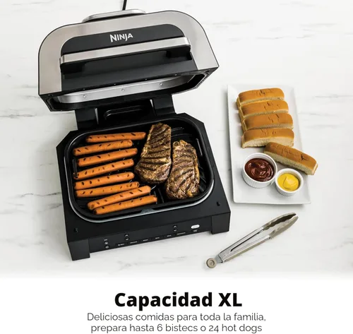 Miniatura 6 de Parrilla de interior Ninja DG551 Foodi Smart XL 6 en 1 con freír al aire, asar, hornear, rostizar y deshidratar, termómetro inteligente Foodi Smart