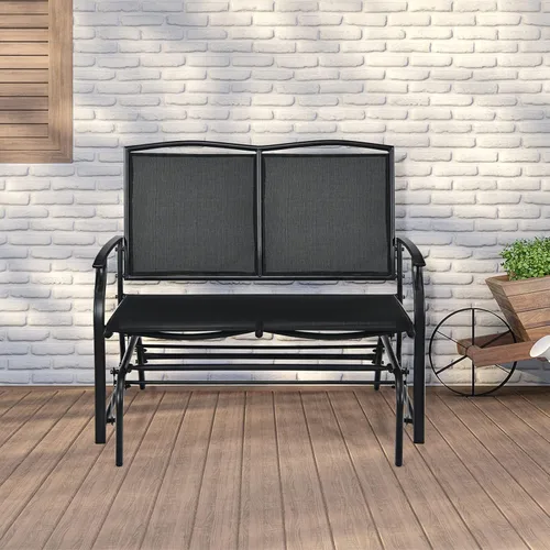 Miniatura 2 de Giantex Bancos planeadores de patio para exteriores, silla mecedora con marco de acero, capacidad de 400 libras, balancín de columpio para patio