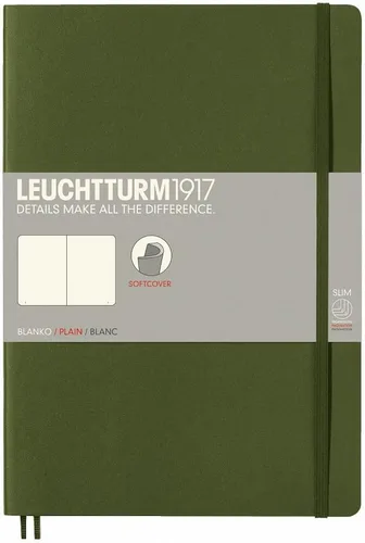 Miniatura 41 de LEUCHTTURM1917 - Cuaderno mediano A5 de tapa blanda, 123 páginas numeradas para escribir y llevar un diario (color negro, cuadriculado)