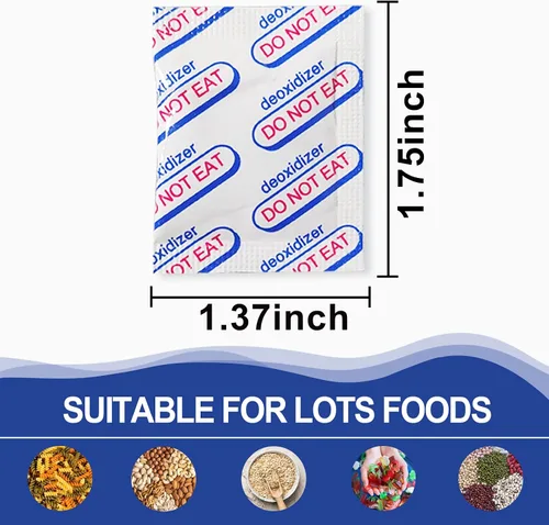 Miniatura 2 de auhanth 100 paquetes de absorbentes de oxígeno de 200 CC (10 paquetes de 10), absorbentes de oxígeno de grado alimenticio para almacenamiento
