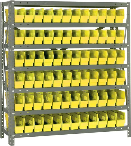 Miniatura 530 de Quantum QSBU-245BK Heavy Duty Shelving Unit with (7) Shelves and (24) QUS245 Black Bins for Garage Warehouse Storage Distribution 400 lb Load